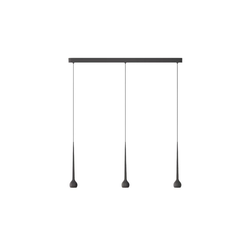 Grau - Falling Trace Sun Trio Pendelleuchte | black