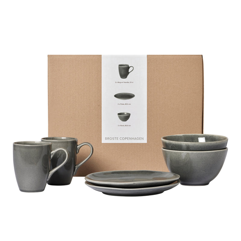 Broste Copenhagen - Nordic Rain Geschirr-Set | Frühstück / 6-tlg.