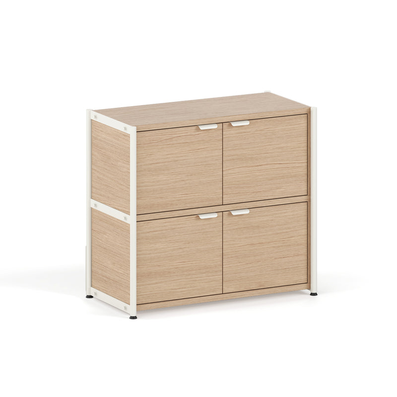 TipToe - Unit Regalsystem | inkl. 2 Türen / H 75 x 84 cm / cream white