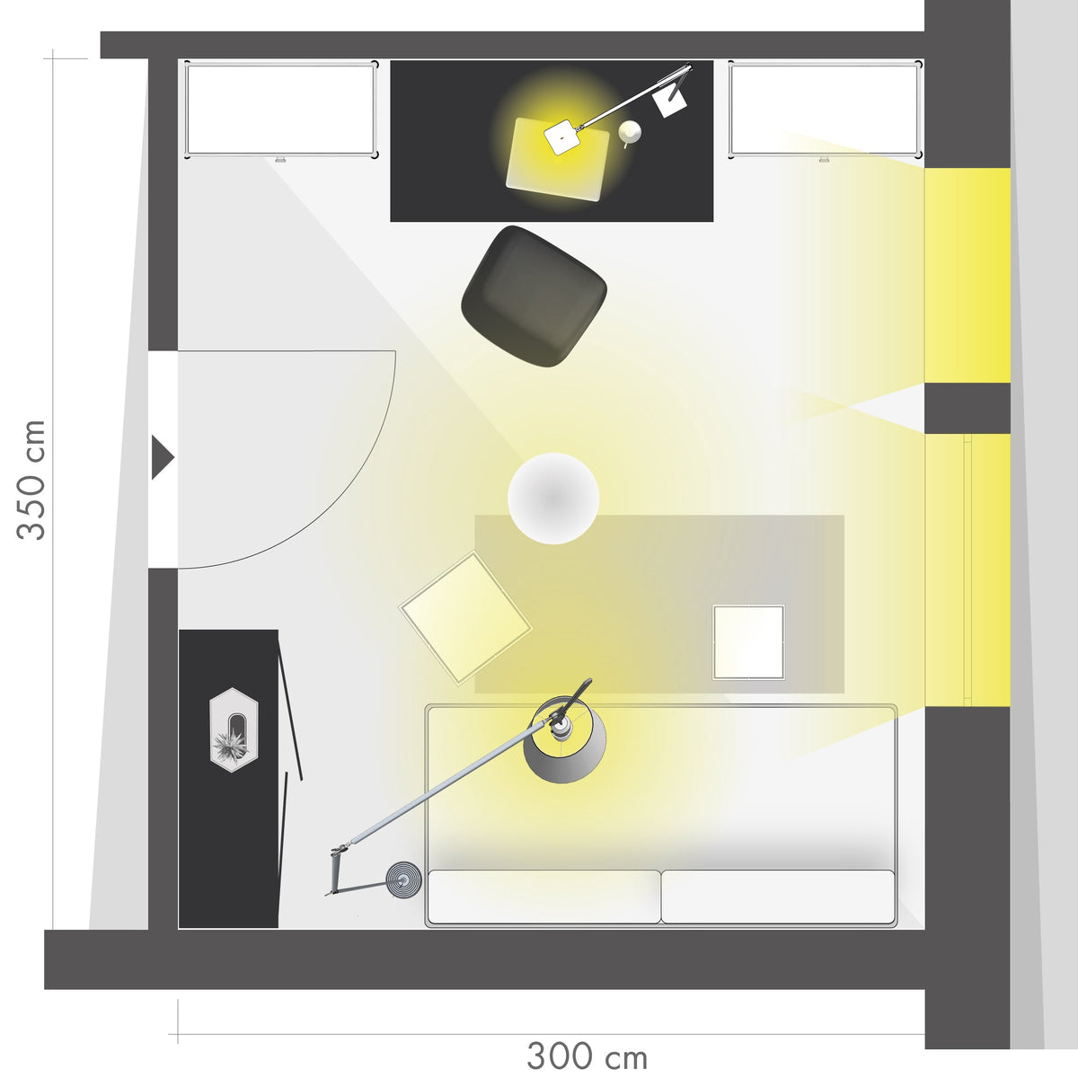 Éclairage de bureau - planification