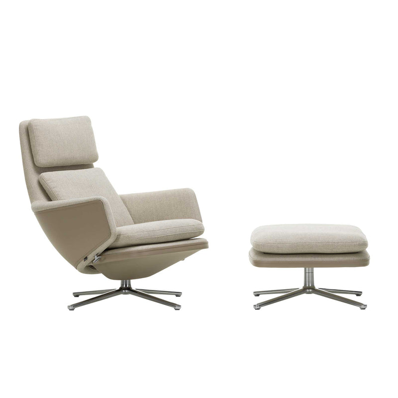 Vitra - Grand Relax Sessel &amp; Ottoman | Dumet beige / Leder / sand
