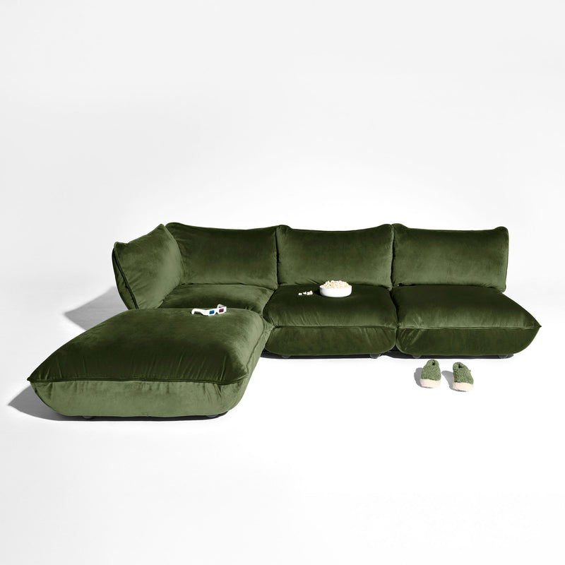 Fatboy - Sumo Ecksofa | links / rechts / deep green (Samt)