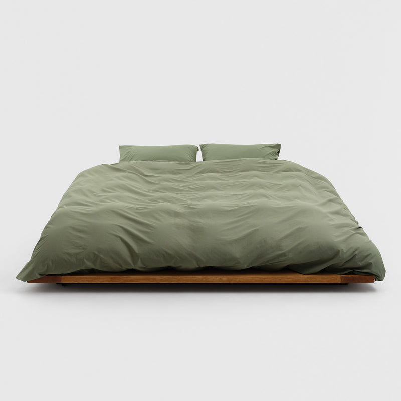 Tekla - Perkal Deckenbezug | 200 x 200 cm / olive green, 240 x 220 cm / olive green, 140 x 200 cm / olive green, 155 x 220 cm / olive green