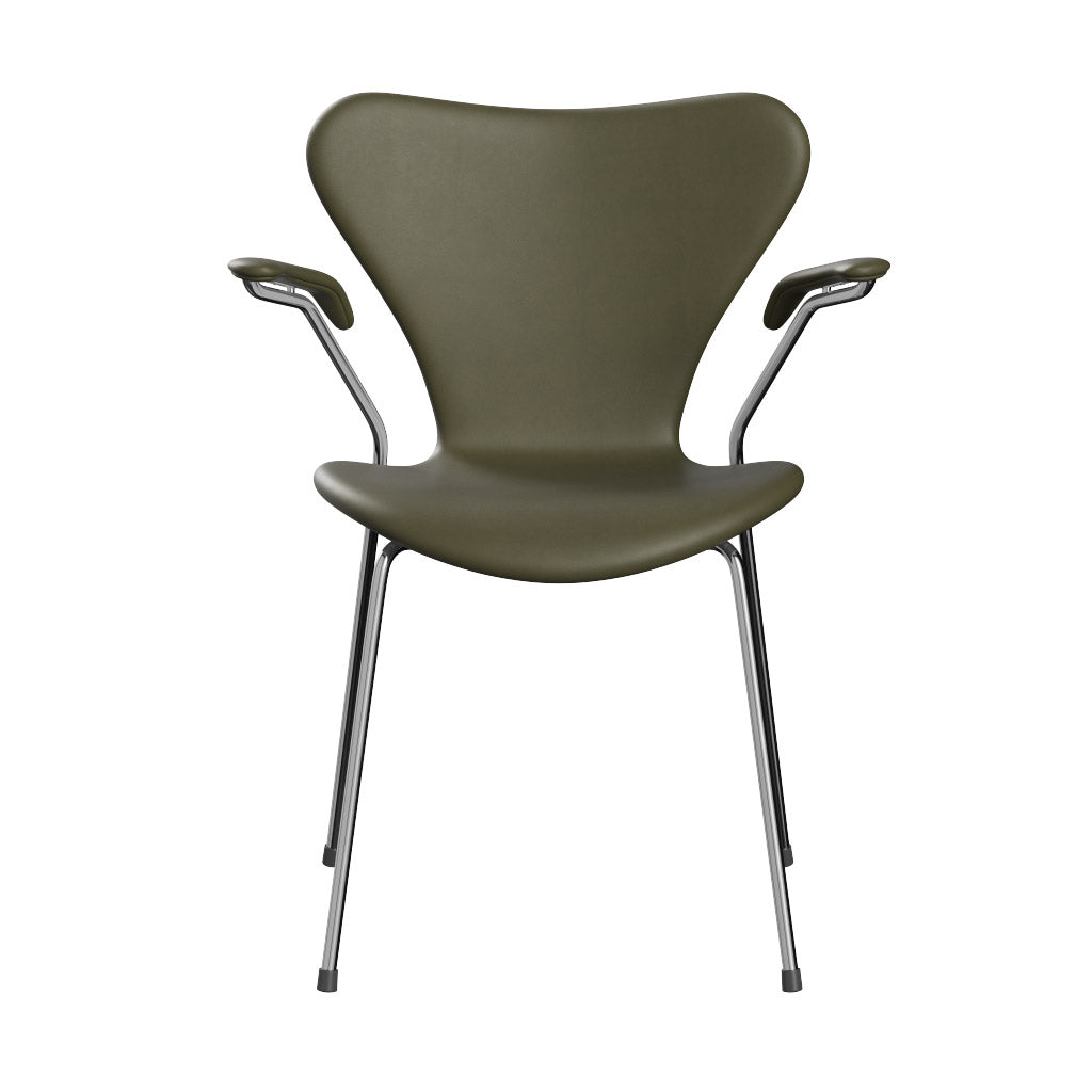 Fritz Hansen - Serie 7 Armlehnstuhl, Vollpolster Leder | moss green