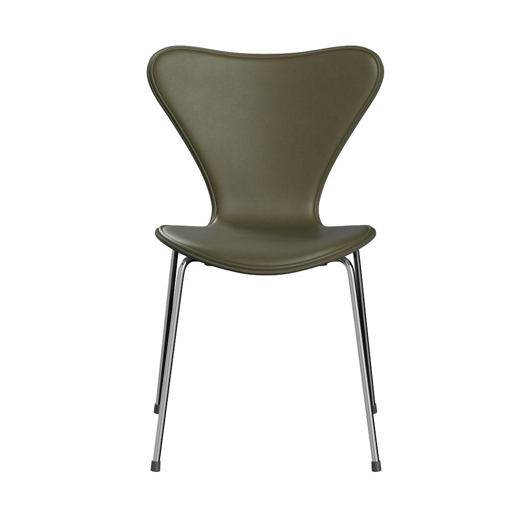 Fritz Hansen - Serie 7 Stuhl Vollpolster Leder | moss green