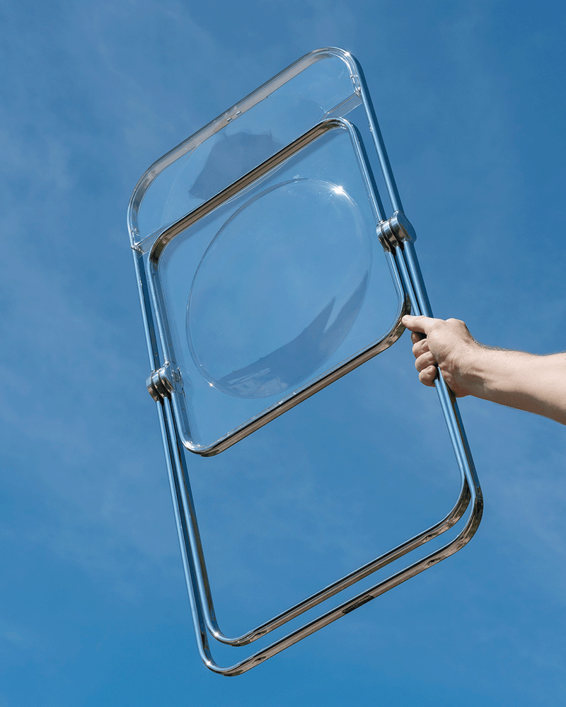 Anonima Castelli - Plia Klappstuhl | transparent / Stahl verchromt