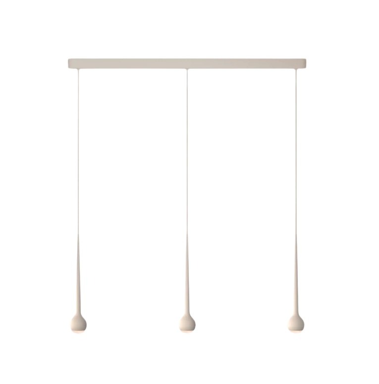 Grau - Falling Trace Sun Trio Pendelleuchte | sand white