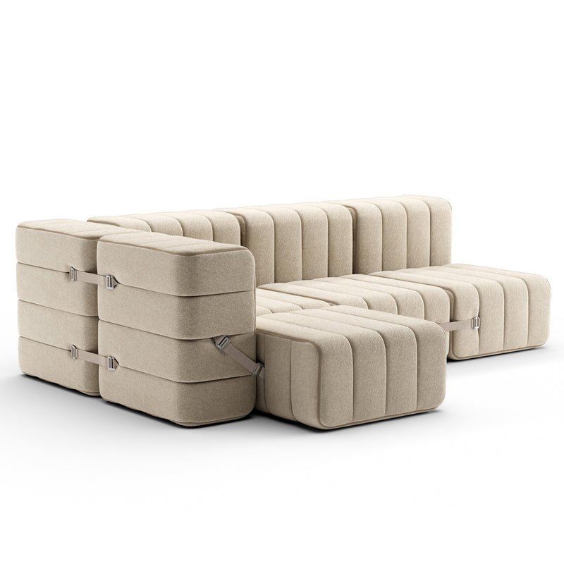 Ambivalenz - Curt Sofa | grau / beige (Jet - 9110) / Set 9