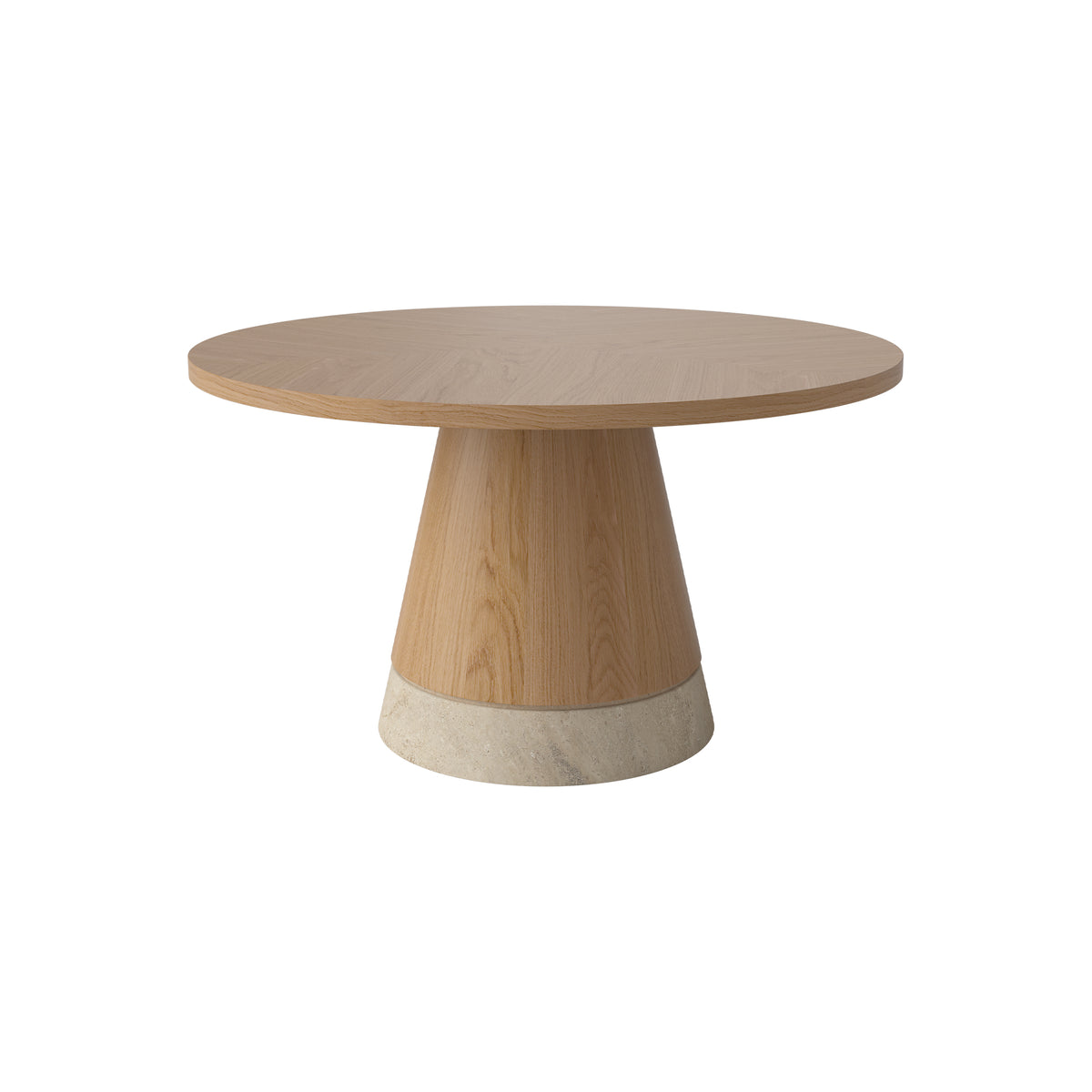 Bolia - Piro Couchtisch | Eiche geölt / Ø 60 x  38 cm / Travertin sand