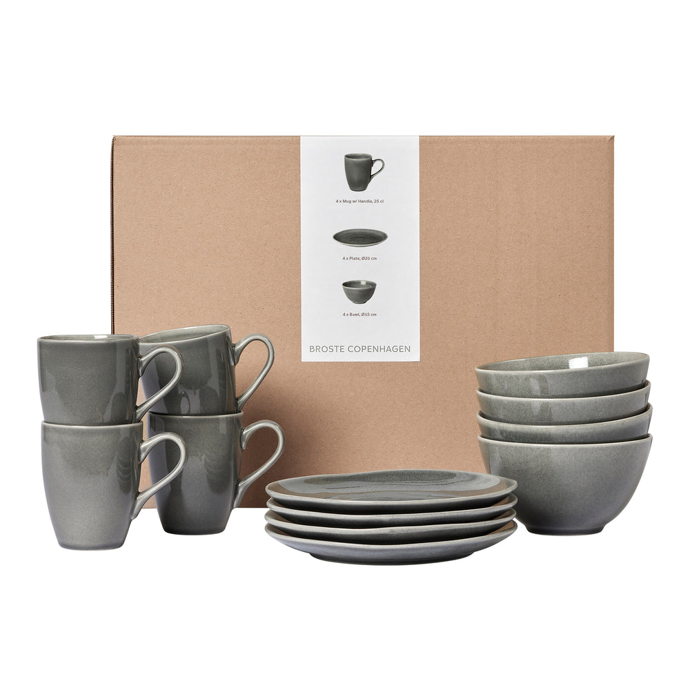 Broste Copenhagen - Nordic Rain Geschirr-Set | Frühstück / 12-tlg.
