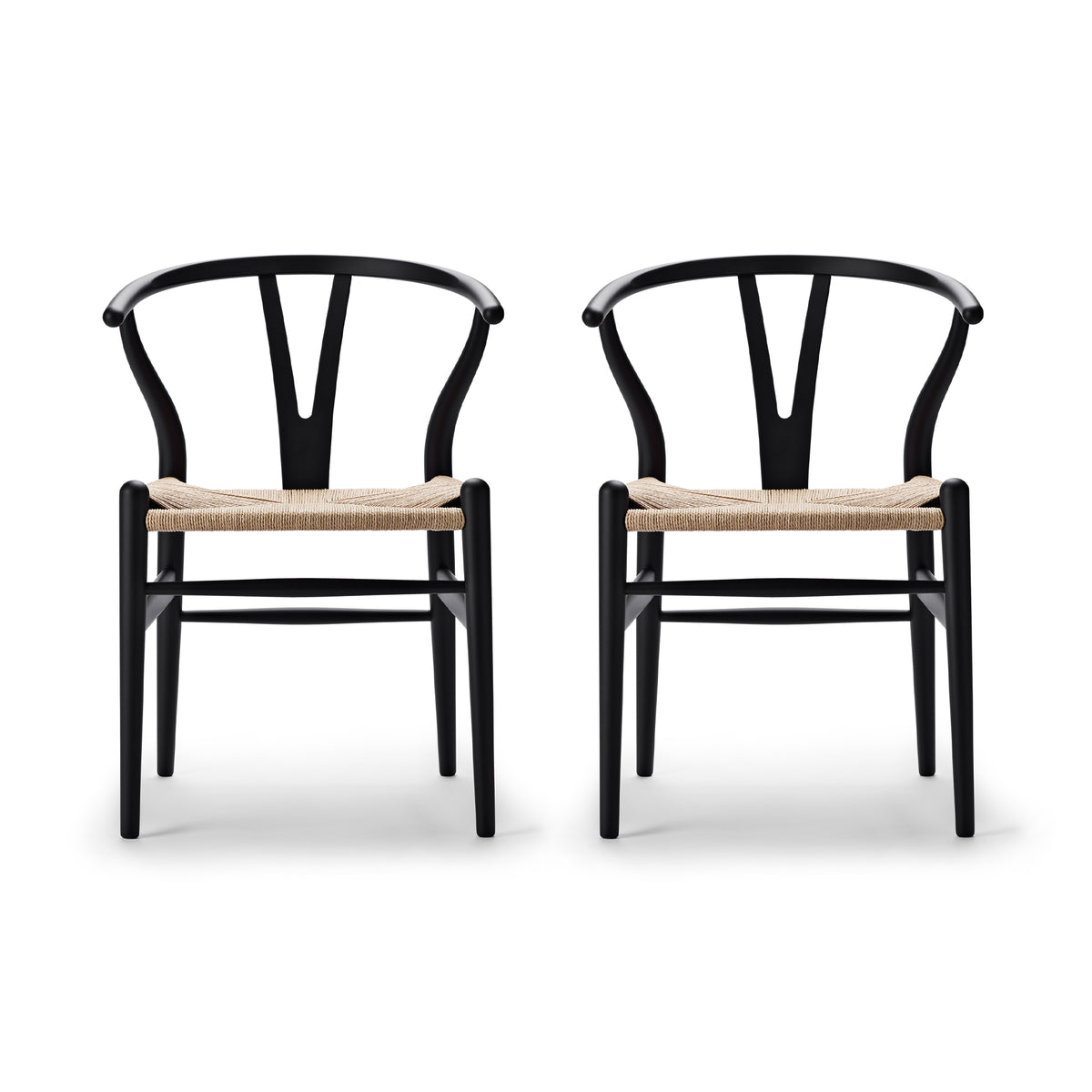 Carl Hansen - CH24 Wishbone Chair Set | 2er-Set / Buche soft black