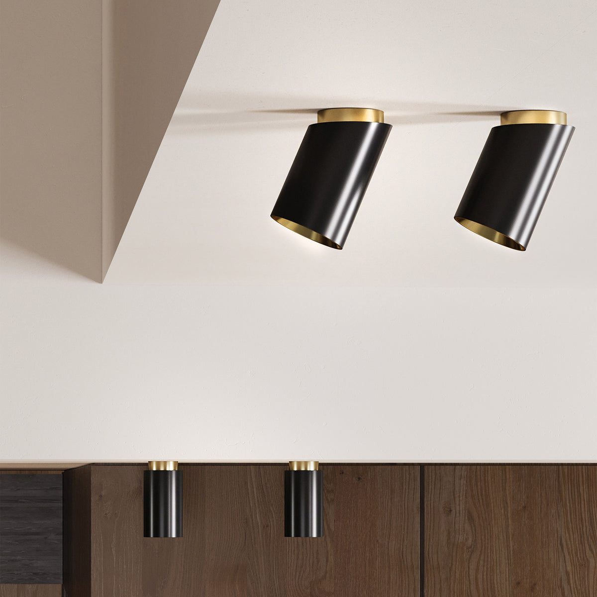 DCWéditions - Tobo C85 Diag asymmetrische Deckenleuchte | schwarz