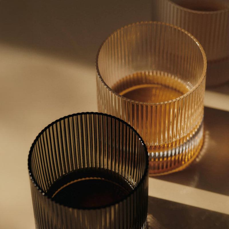Ferm Living - Ripple Trinkgläser low (4er-Set)