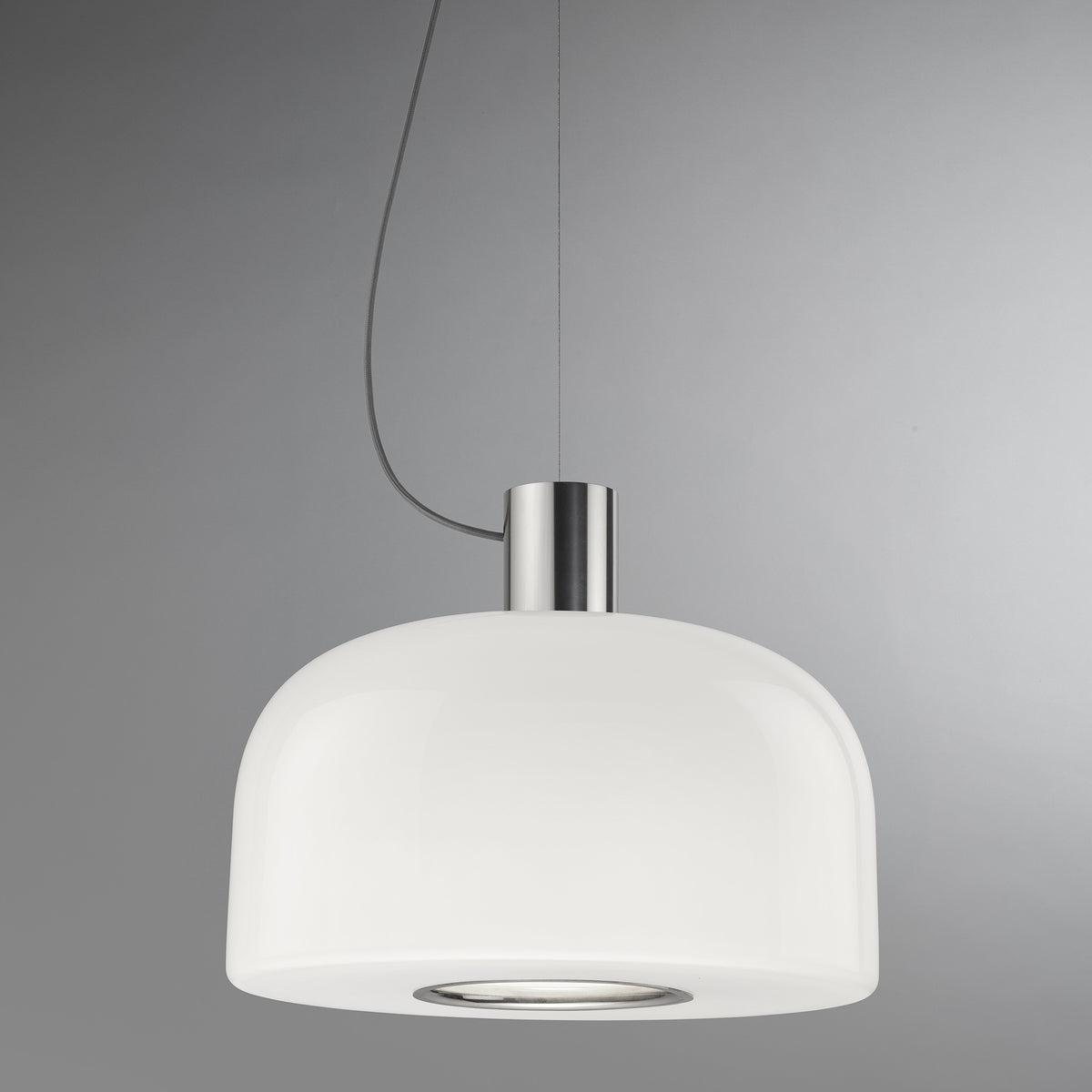 Flos - Bellhop Glass Pendelleuchte | Ø 45 cm / silber