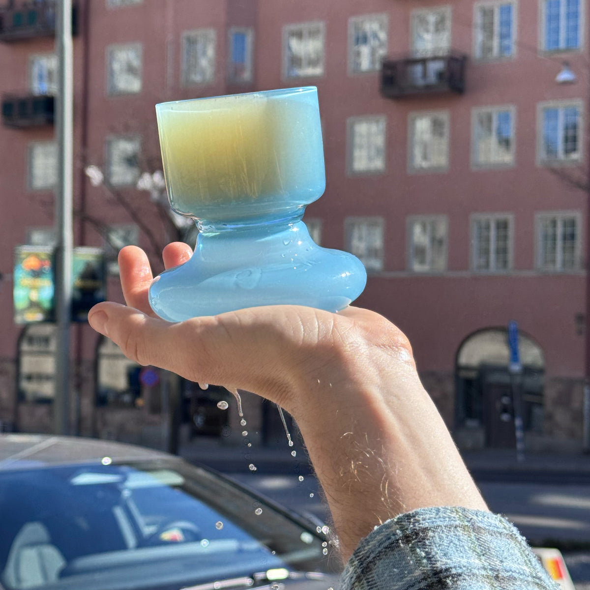 Gustaf Westman - Chunky Wasserglas | light blue