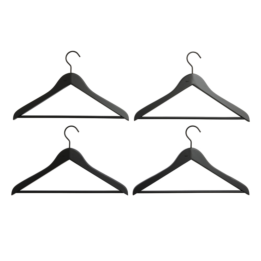HAY - Smooth Coat Kleiderbügel mit Steg (4er-Set) | mit Steg / Slim