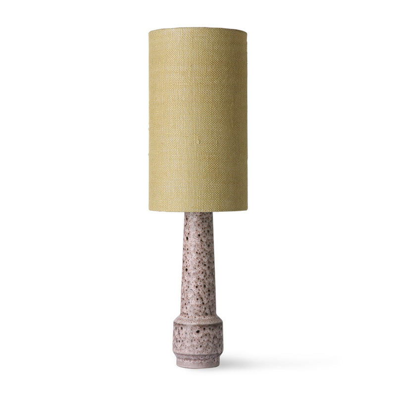 HKliving - Retro Tischleuchtenfuß mit Schirm | Lampenschirm Jute / Tischleuchtenfuß H 45 cm / braun