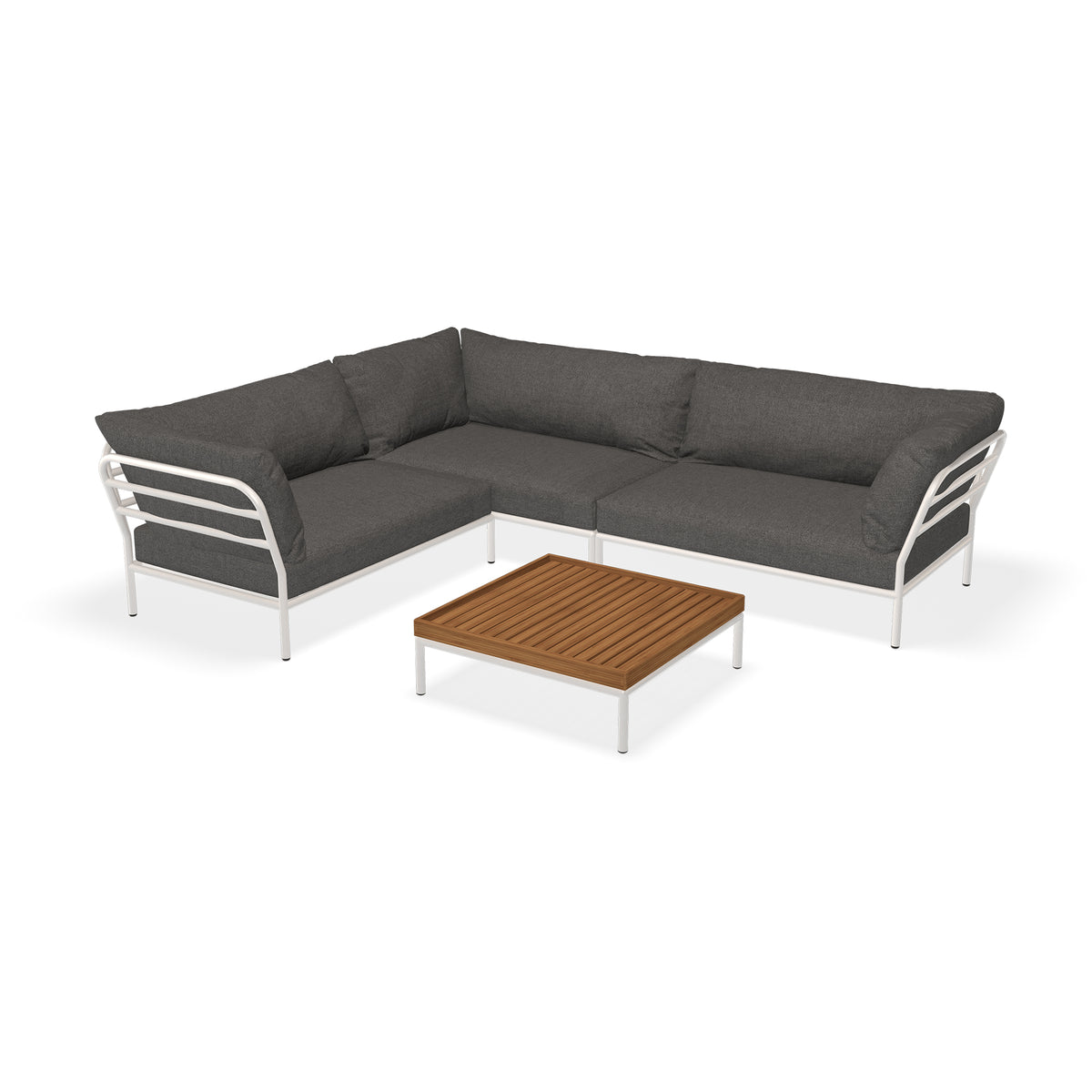 HOUE - Level 2 Loungeset | dark grey basic / Loungeset 7 (inkl. Beistelltisch) / muted white