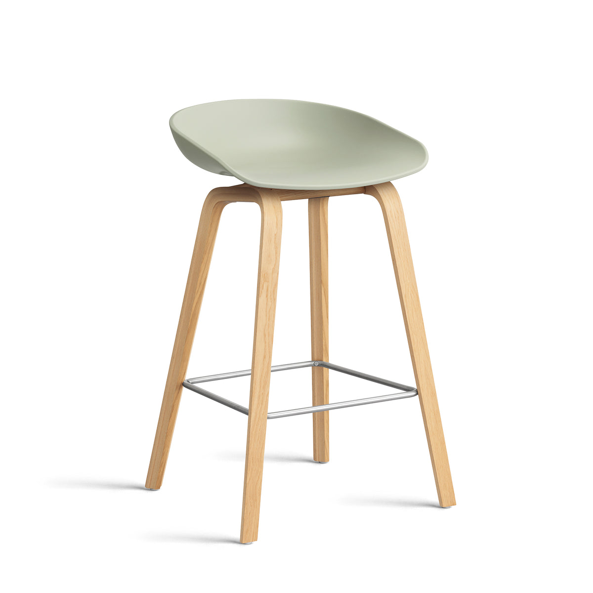 HAY - About A Stool AAS 32 | H 65 cm / pastel green 2.0 / Eiche lackiert / Edelstahl