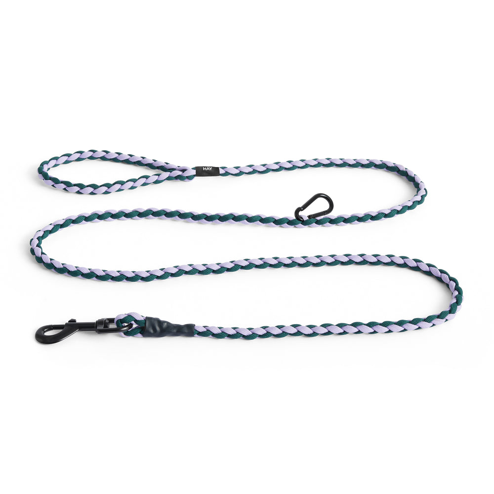 HAY - Dogs Hundeleine | geflochten / verstellbar / lavendel / grün