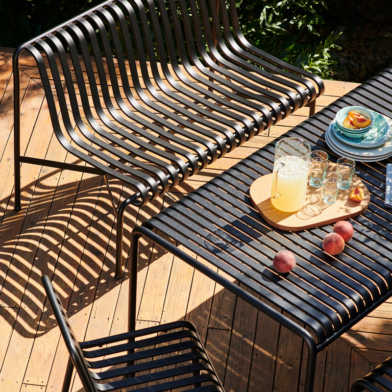 HAY - Palissade Tisch + 2x Dining Bench mit Sitzkissen