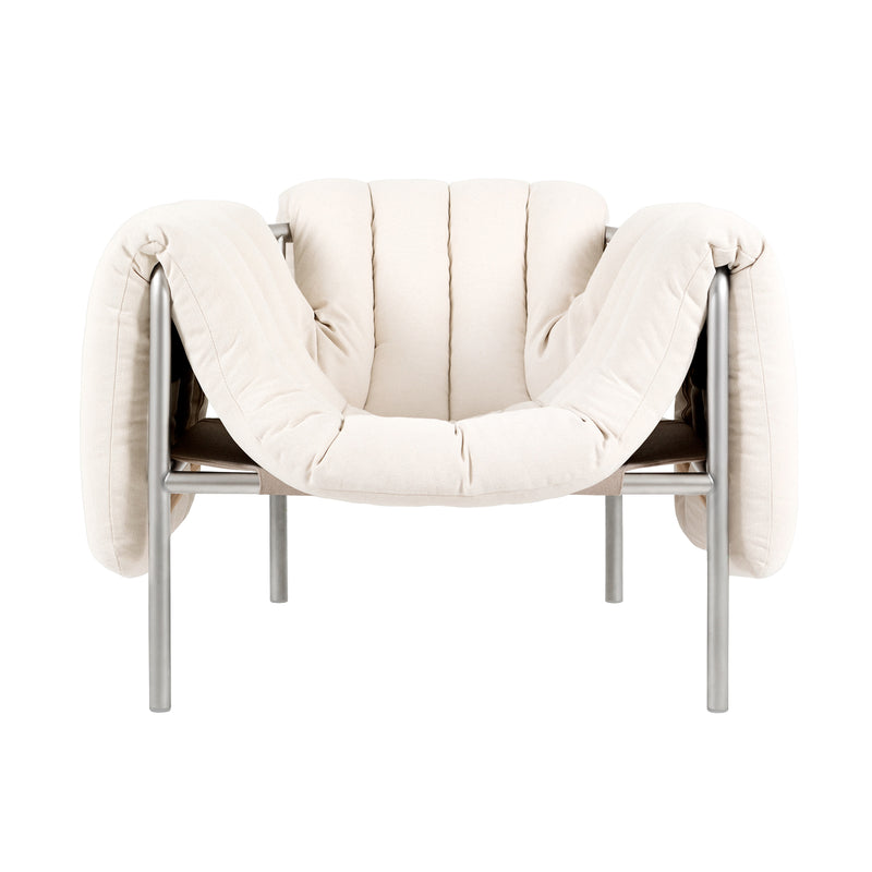 Hem - Puffy Lounge Chair | natural / stainless steel