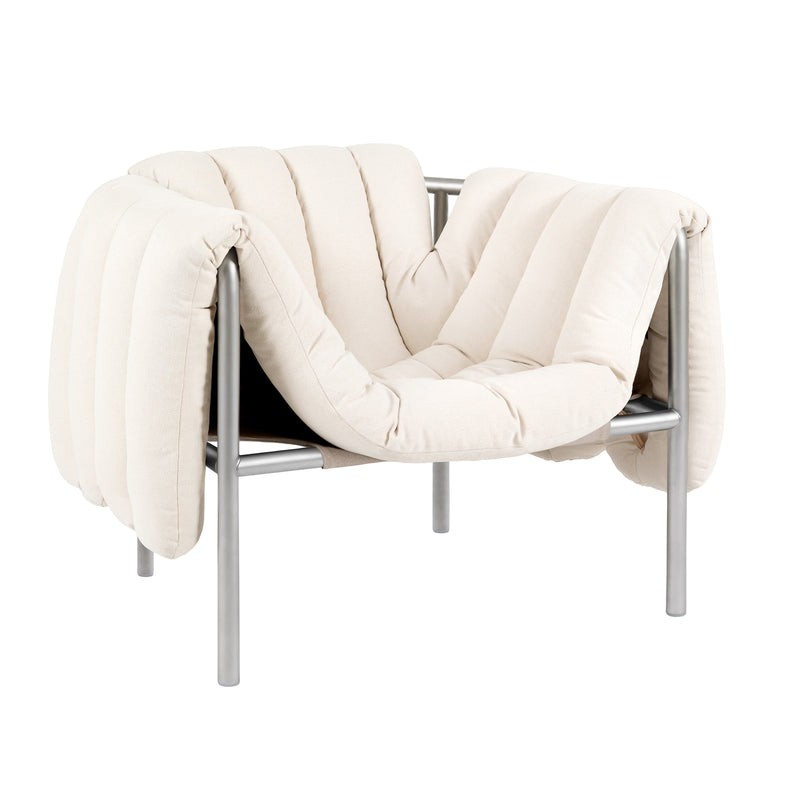Hem - Puffy Lounge Chair | natural / stainless steel