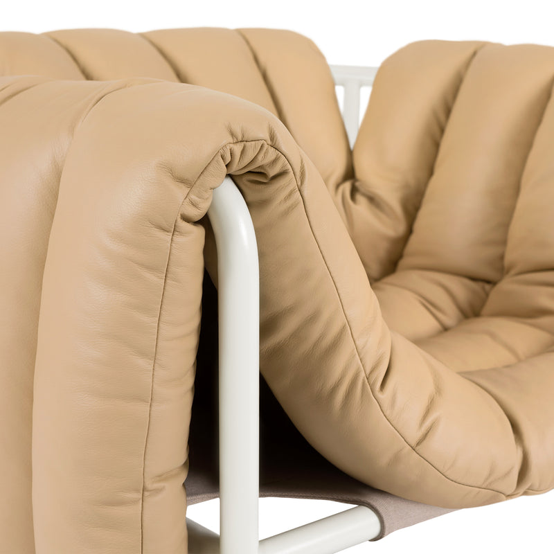 Hem - Puffy Lounge Chair | sand leather / cream