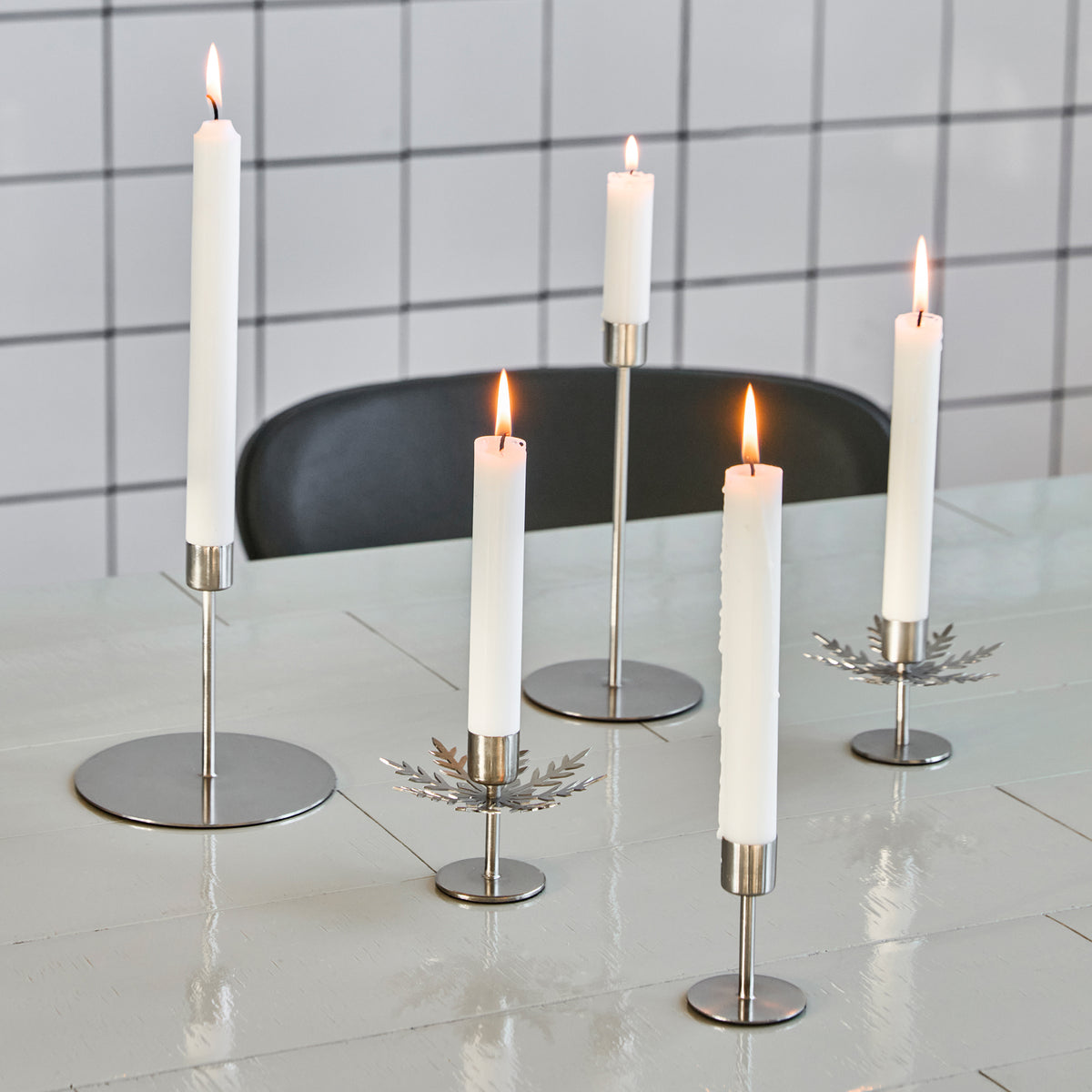 House Doctor - Snowflake Kerzenständer (2er-Set) | silber