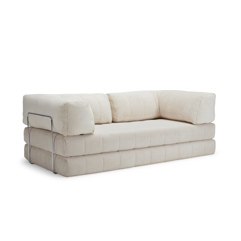 Innovation Living - Cozypad Schlafsofa, 2 L-förmige Rückenpolster | ivory (Stoff 594 Corduroy)