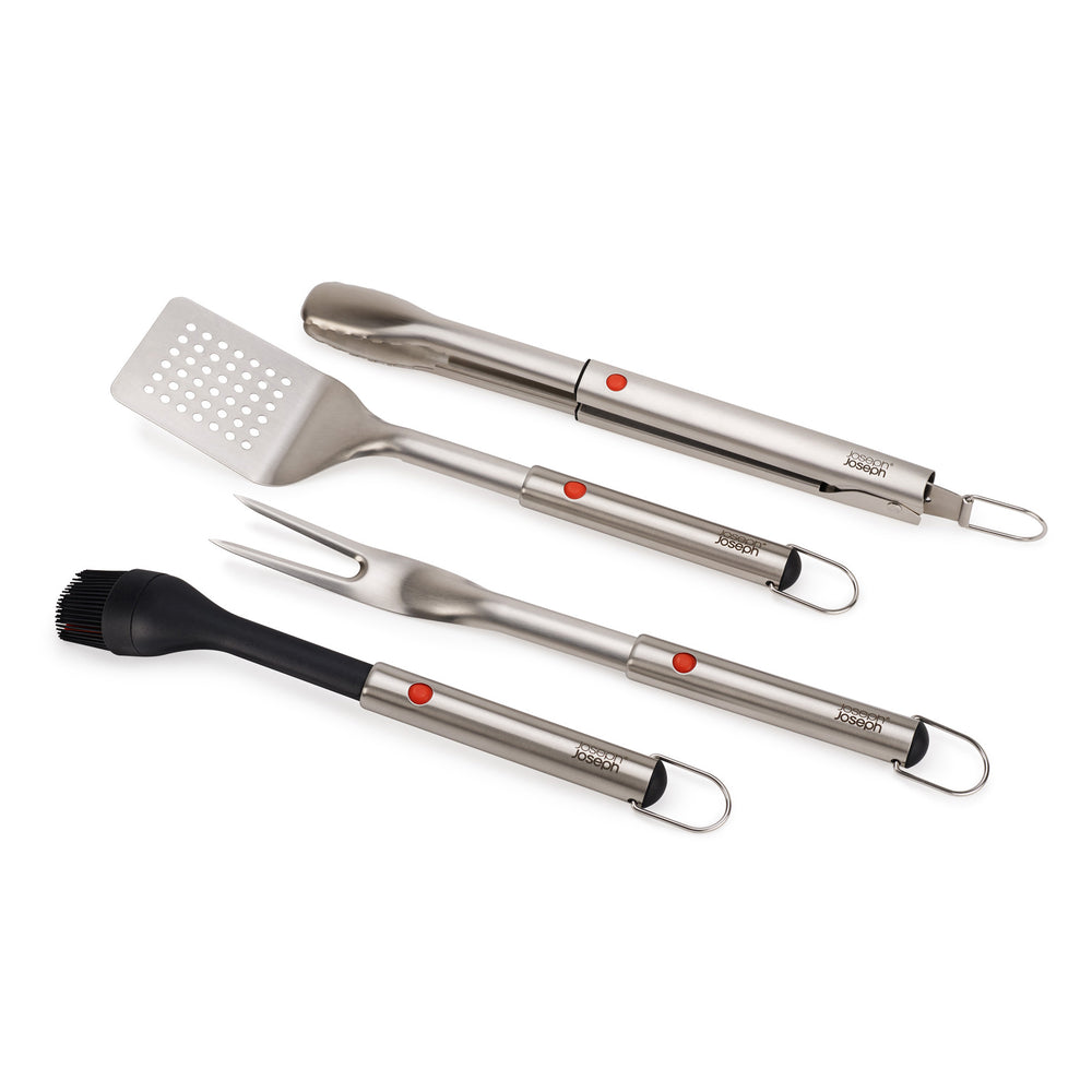 Joseph Joseph - GrillOut Grillbesteck | Set (Grillwender / Grillzange / Grillgabel / Grillpinsel) + Tasche