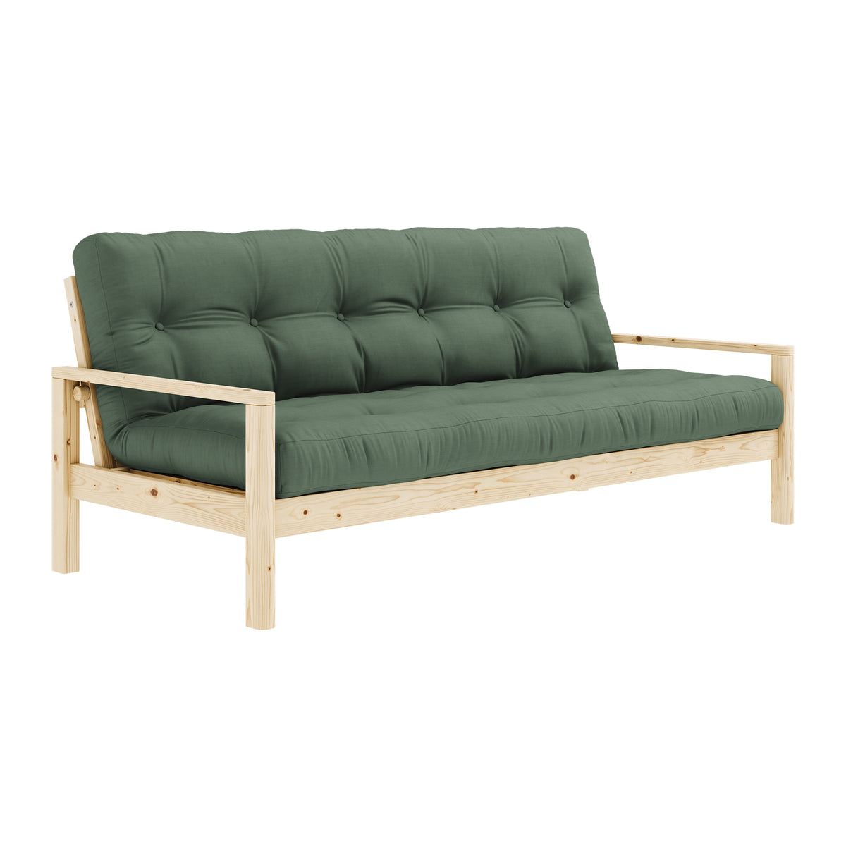 Karup - Knob Schlafsofa | 756 Olive Green / 101 clear lacquered