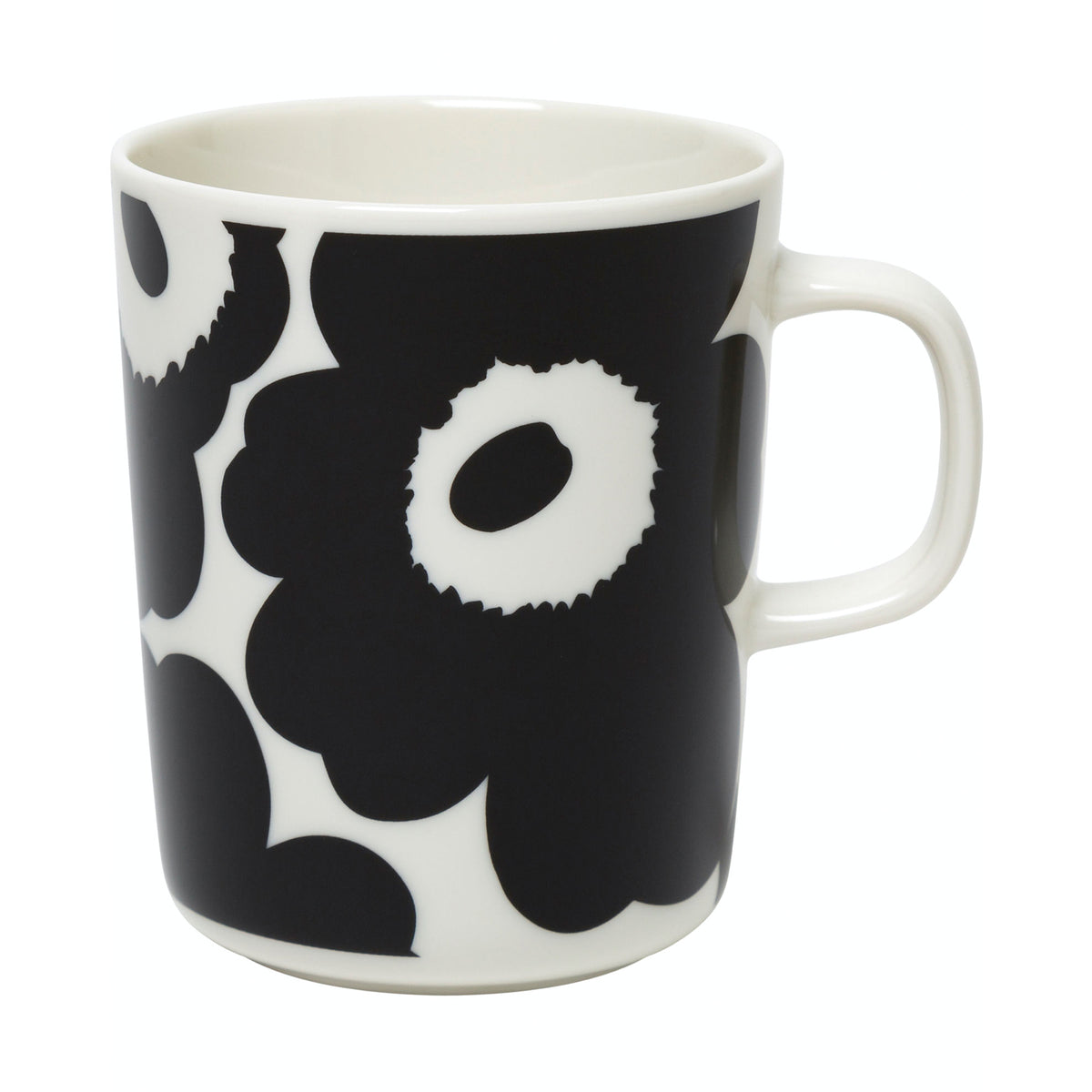 Marimekko - Oiva Unikko Becher mit Henkel | 250 ml / schwarz/weiß