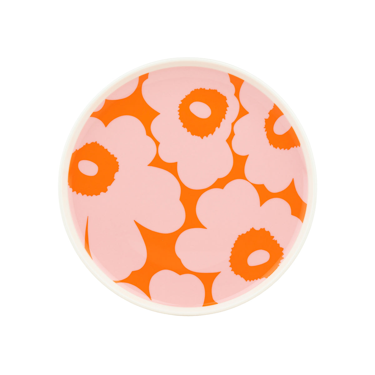 Marimekko - Oiva Unikko Teller Ø 20 cm | weiß/pink/orange