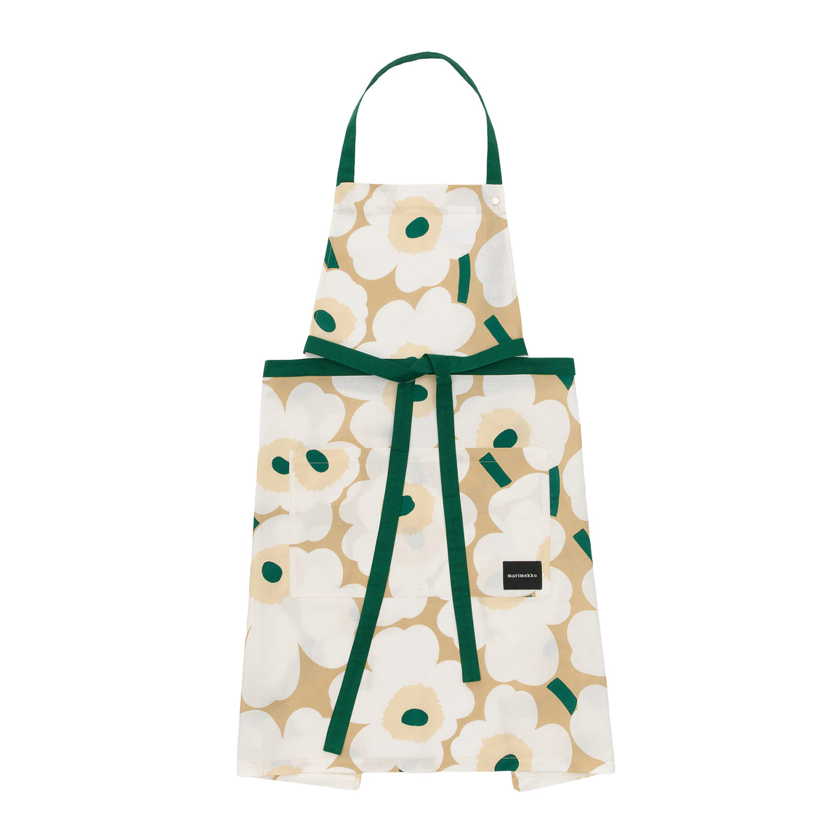 Marimekko - Pieni Unikko Schürze | sand / weiß / hay / emerald