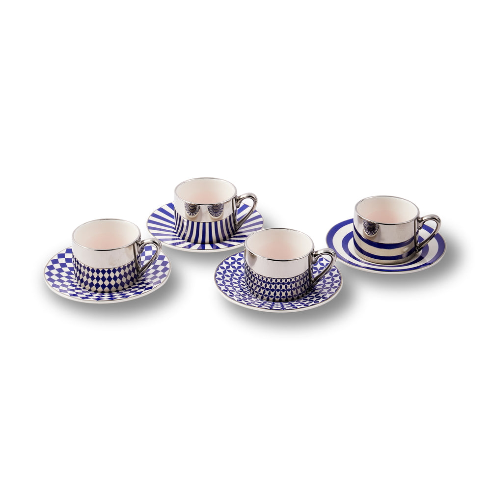 POLSPOTTEN - Aunty Serie (4er-Set) | Espressotasse mit Untertasse