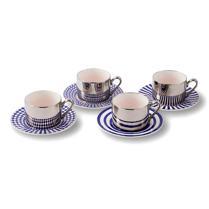 POLSPOTTEN - Aunty Serie (4er-Set) | Kaffeetassen mit Untertasse