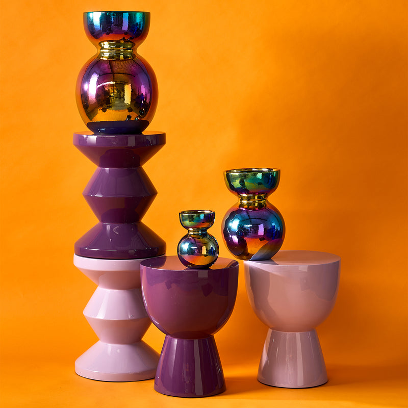 POLSPOTTEN - Zig Zag Hocker | Synthetisches Material / hellrosa
