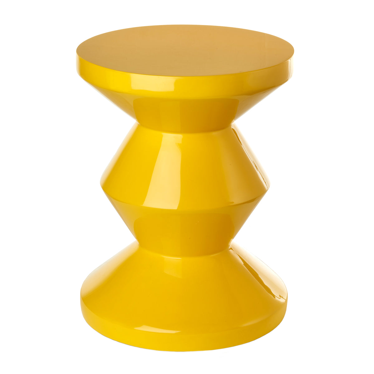POLSPOTTEN - Zig Zag Hocker | Synthetisches Material / gelb