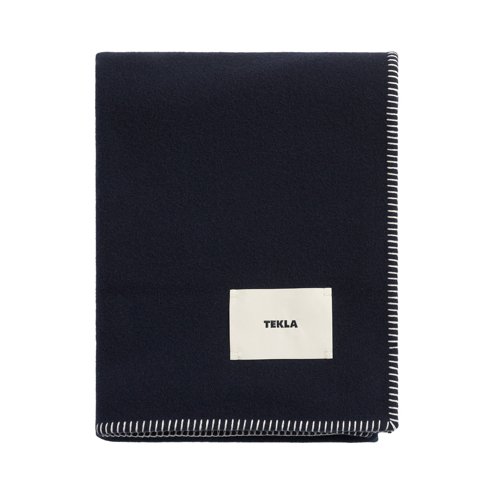 Tekla - Lammwolle Decke | dusk blue