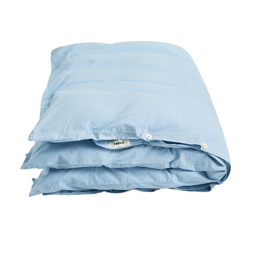 Tekla - Perkal Deckenbezug | 200 x 200 cm / morning blue, 240 x 220 cm / morning blue, 140 x 200 cm / morning blue, 155 x 220 cm / morning blue