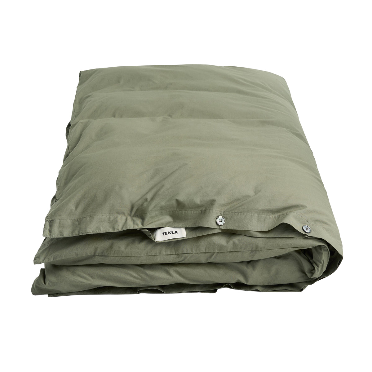 Tekla - Perkal Deckenbezug | 200 x 200 cm / olive green, 240 x 220 cm / olive green, 140 x 200 cm / olive green, 155 x 220 cm / olive green
