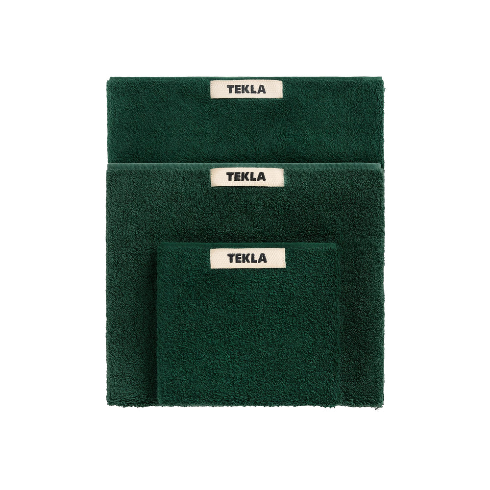 Tekla - Terry Handtuch | Badetuch (70 x 140 cm) / forest green, Gästehandtuch (30 x 50 cm) / forest green, Handtuch (50 x 90 cm) / forest green