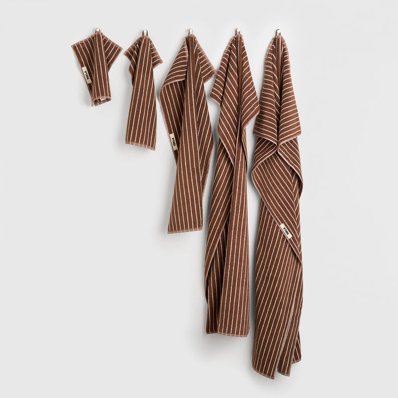 Tekla - Terry Handtuch | Handtuch (50 x 90 cm) / rust stripes