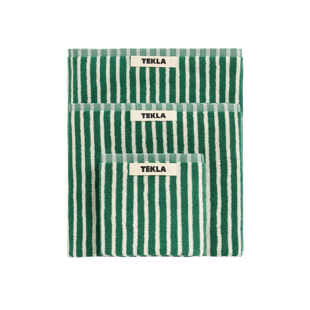 Tekla - Terry Handtuch | Badetuch (70 x 140 cm) / teal green stripes, Gästehandtuch (30 x 50 cm) / teal green stripes, Handtuch (50 x 90 cm) / teal green stripes