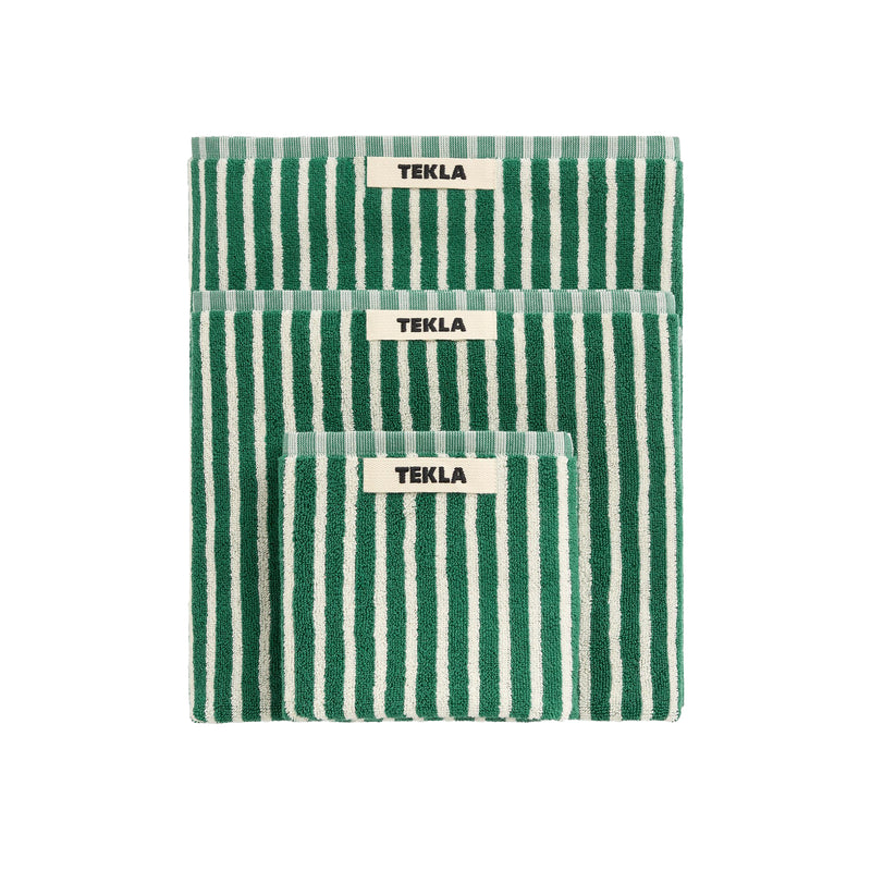 Tekla - Terry Handtuch | Badetuch (70 x 140 cm) / teal green stripes, Gästehandtuch (30 x 50 cm) / teal green stripes, Handtuch (50 x 90 cm) / teal green stripes