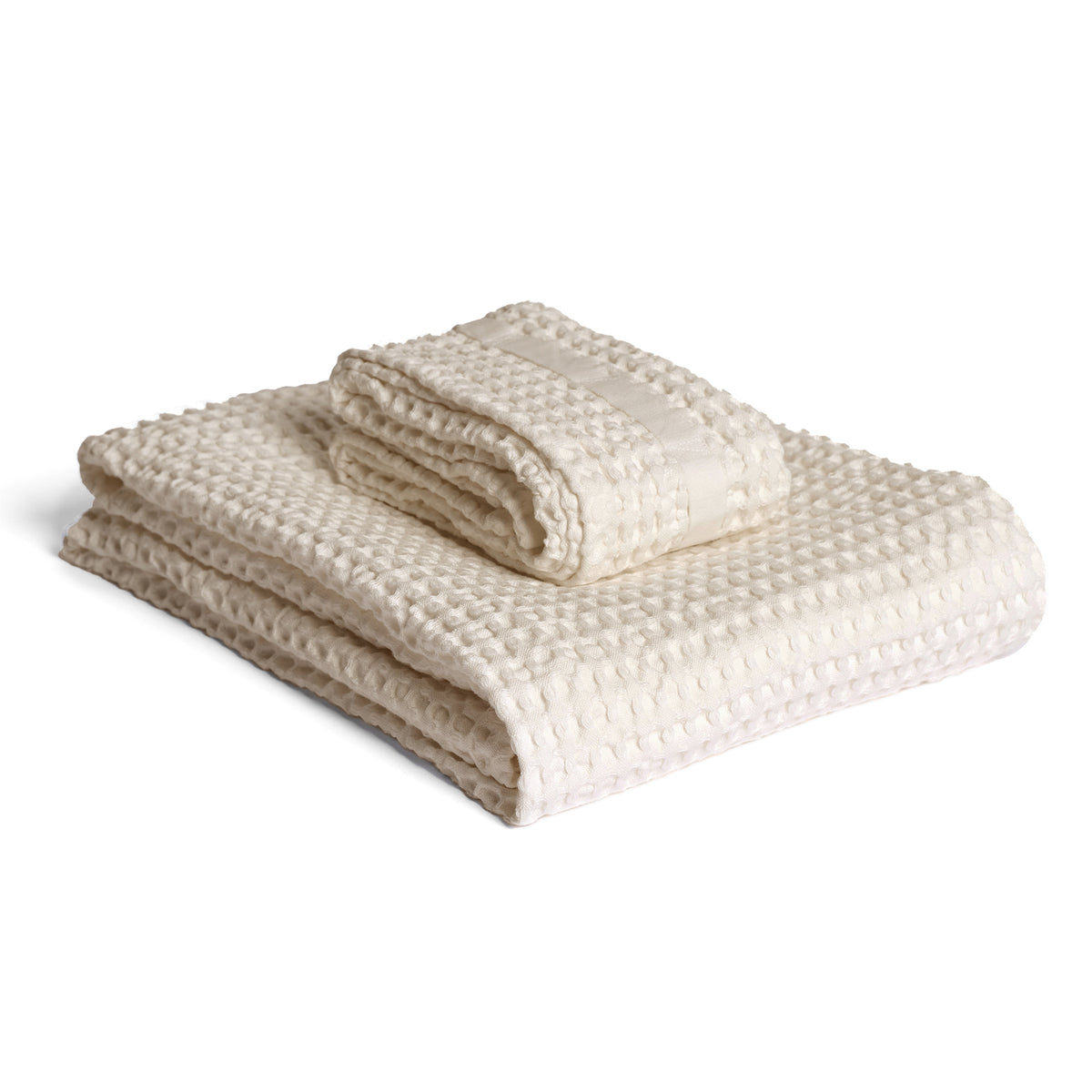 The Organic Company - Big Waffle Handtuch, Gift Set | stone