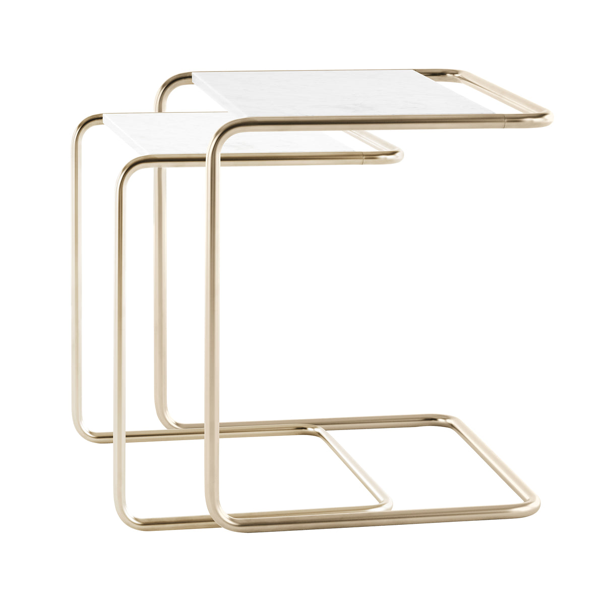 Thonet - JS. THONET by Jil Sander B 97 Beistelltisch | Marmor glacier / Nickelsilver