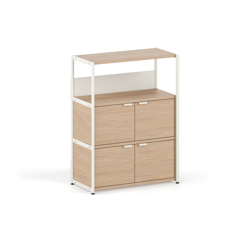 TipToe - Unit Regalsystem | inkl. 2 Türen / H 110 x 84 cm / cream white