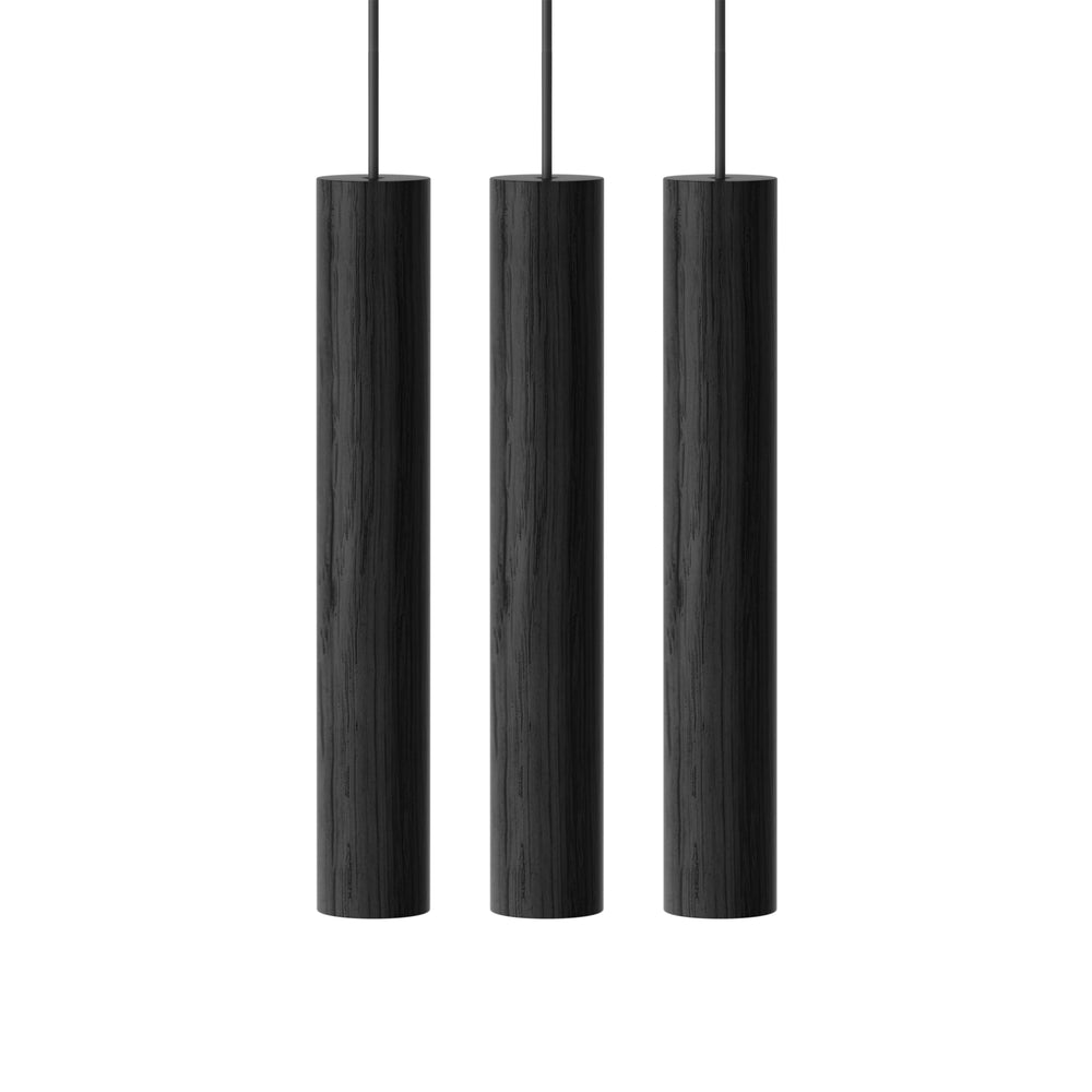 Umage - Chimes Pendelleuchte LED | Cluster 3 / Eiche schwarz / Ø 3 x 22 cm